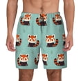 thumbnail image 2 of Picia Fox pattern Mens Swim Trunks with Compression Liner Stretch Beach Shorts Quick Dry with Zipper Pockets No-Chafing Board Shorts-X-Large, 2 of 9