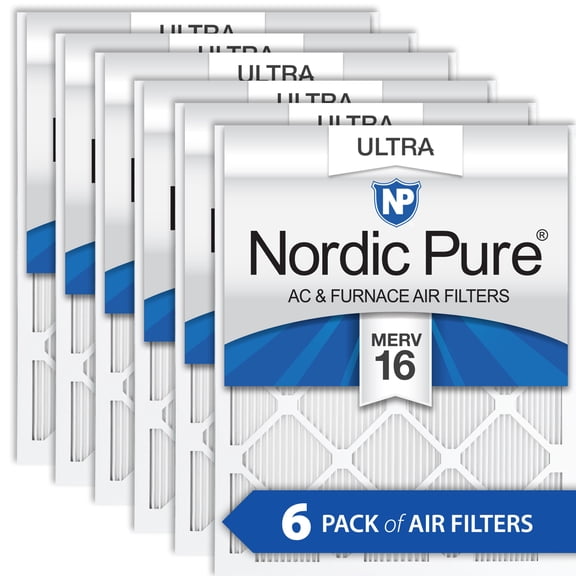 14x20x1 (Actual: 13_1/2x19_1/2) Nordic Pure Ultra MERV 16 Air Filters 6 Pack