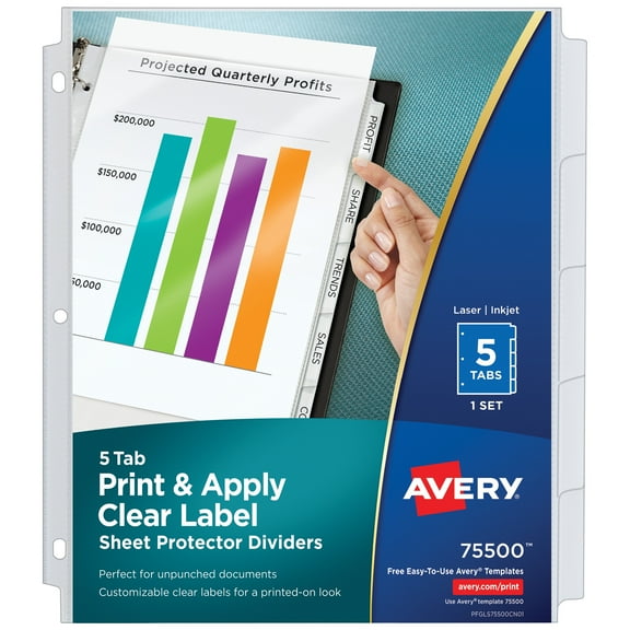 Avery Index Maker Clear Pocket View Dividers