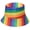 A, variant on Rainbow Color Bucket Hat Breathable Colorful Stripe Pattern Wide Brim Bucket Hat Polyester Fisherman Cap Unisex