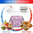 thumbnail image 4 of Butterfly Lovers Dual Compartment Lunch Bag – Reusable Insulated Cooler Tote with Artistic Floral Prints, Leakproof and Foldable for Office or Outdoor Use, 4 of 7