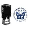 thumbnail image 1 of Printtoo Self Inking Custom Round Return Address Rubber Stamp Butterfly Monogram Personalized Stamper-Blue, 1 of 1