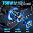 thumbnail image 4 of Kickwey 750W Motor Electric Mountain Bike for Adults, 48V 23Ah Battery, 20" Fat Tire Ebike, 7-Speed & Dual Suspension, UL 2849, 4 of 6