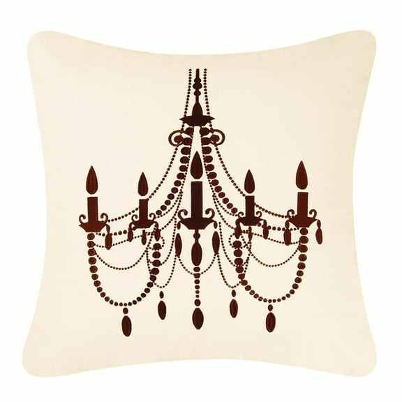 Chandelier Embroidered Throw Pillow, 18" x 18"