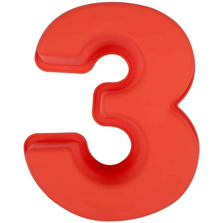 

1 pieces Large Size Number Cake Pan Silicone Number Cake Molds for Baking 3D Number Mold Set 0-9 Great Gift For Happy Birthday Festival Marry Anniversary Wedding Party Number 3