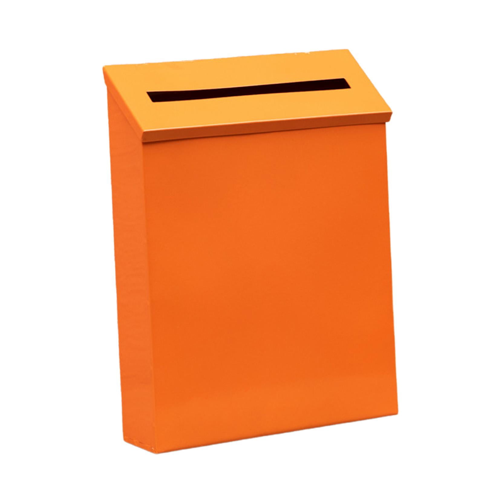Wall Mount Mailbox Metal Postbox Newspaper Holder Box for Outside Front Door Orange