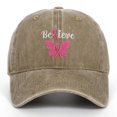 thumbnail image 3 of AJGRHE Unisex Cancer International Publicity Day Ribbon Embroidered Baseball Hats Outdoor Sports Hop Adjustable Denim Cap Khaki One Size, 3 of 3
