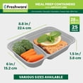 thumbnail image 4 of Freshware Contenants de Préparation de Repas [Lot de 21] à 2 Compartiments avec Couvercles, Contenants de Rangement pour Aliments, Boîte Bento, Sans BPA, Empilables, Compatibles Micro-Ondes/lave-Vaisselle/congélateur (32 oz), 4 of 8