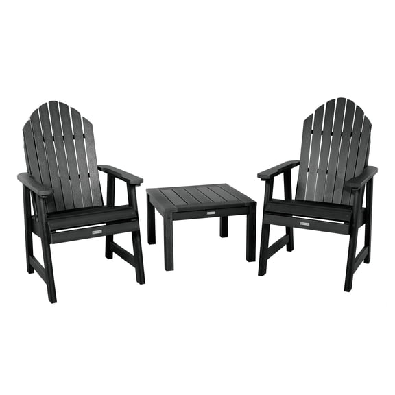 Highwood 3pc Hamilton Deck Set -Two Adirondack Deck Chairs, One Side Table, Outdoor, Eco-friendly, Synthetic Wood