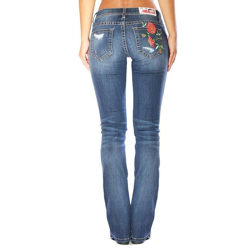 women's boot cut ripped jeans
