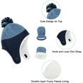 thumbnail image 5 of Zando Baby Kids Winter Hats and Gloves Sets for Boys Warm Polar Fleece Earflap Beanie Hat & Blue 1-2T, 5 of 6