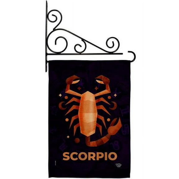 Ornament Collection GS190030-BO-03 13 x 18.5 in. Scorpio Garden Flag Set for Interests Zodiac Double-Sided Decorative Vertical Flags & House Decoration Banner Yard Gift