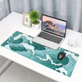 thumbnail image 6 of Japanese Green and White Wave Gaming Mouse Pad XL, Non Slip Rubber Base Mousepad, Stitched Edges Desk Pad, Extended Large Mice Pad,31.5 X 11.8 Inch, 6 of 6