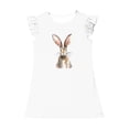 thumbnail image 7 of Cowsor Girls Easter Printed Flutter Sleeve Summer Dress Sleeveless Crew Neck Casual Lightweight Floral Easter Party Dress for Kids, 7 of 7