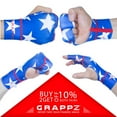 thumbnail image 5 of Grappz Finger Splint Athletic Gloves - Dual-Layer Fabric & Non-Slip Silicone Grip for Finger Injury Protection - Tape Alternative for Sports & BJJ - Includes L&R Gloves, Red White & Blue - Small, 5 of 6