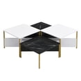 thumbnail image 3 of Christopher Knight Home Set of 4 Mid Century Modern Nesting Coffee Tables, Square Accent Tables, White and Black, 3 of 7