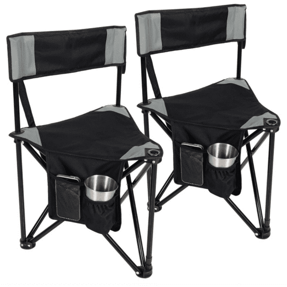 Tripod Camping Chairs Folding Lightweight, Portable 3 Legged Tripod Stool Seat with Backrest, Small Golf Chair Compact for Adults Fishing Hunting