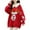 #2 Red, variant on Luxalzxs Long Sweaters for Women Casual Fashion Pullover Long Sleeve Round Neck Knitted Sweater Reindeer Santa Hat Christmas Sweater Jumper Tops