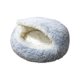 thumbnail image 5 of Cama con capucha para gatos, de felpa, cálida, acogedora, relajante, cómoda, con cojín, redonda, para cachorros, gatos de interior, suministros para 60 centímetros, 5 of 8