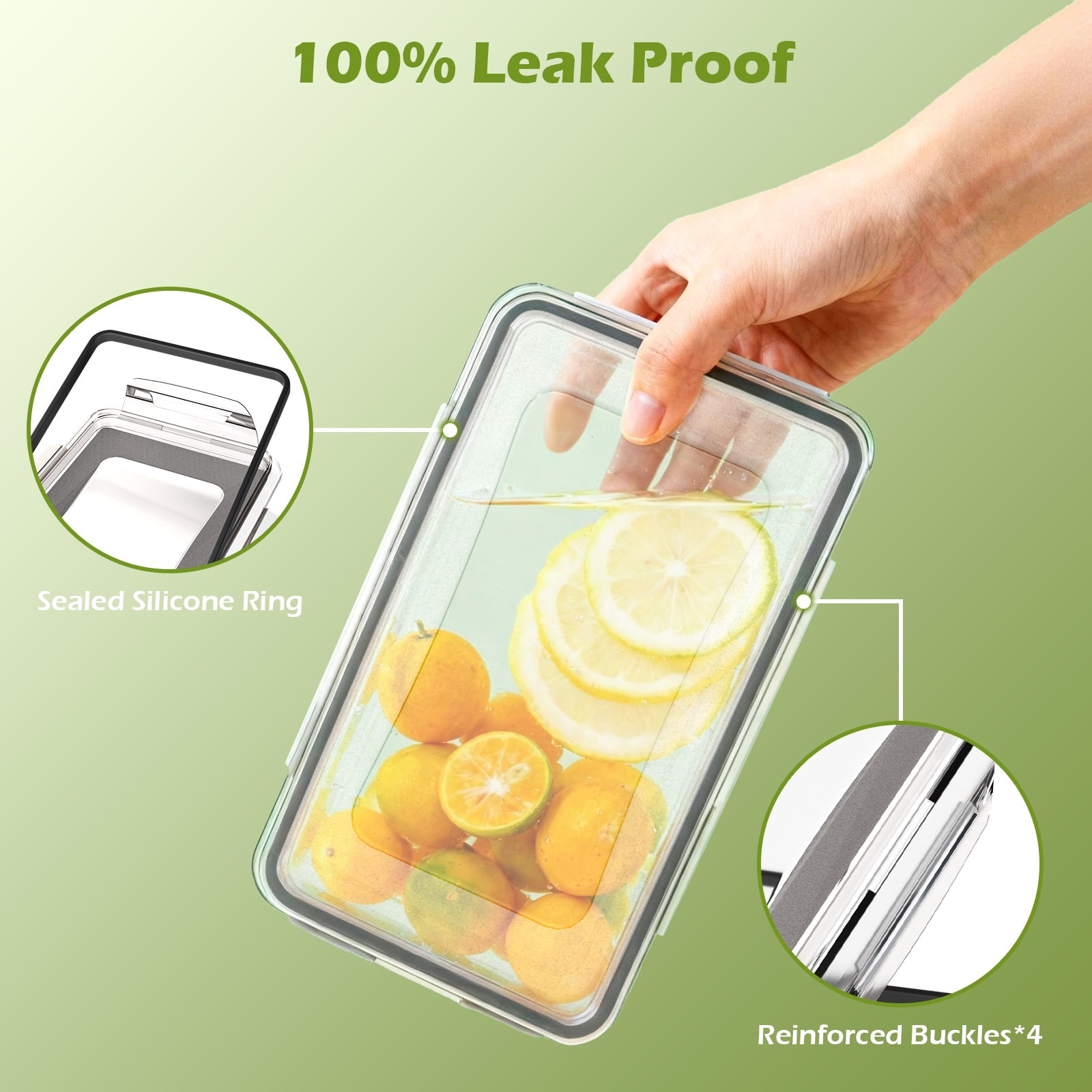 Food Storage Containers with Lids, 52 Piece Leak Proof Clear Plastic Food Container for Food, BPA-Free, Food Meal Storage Set, Meal Prep Container Stackable Containers, PP+Silicone