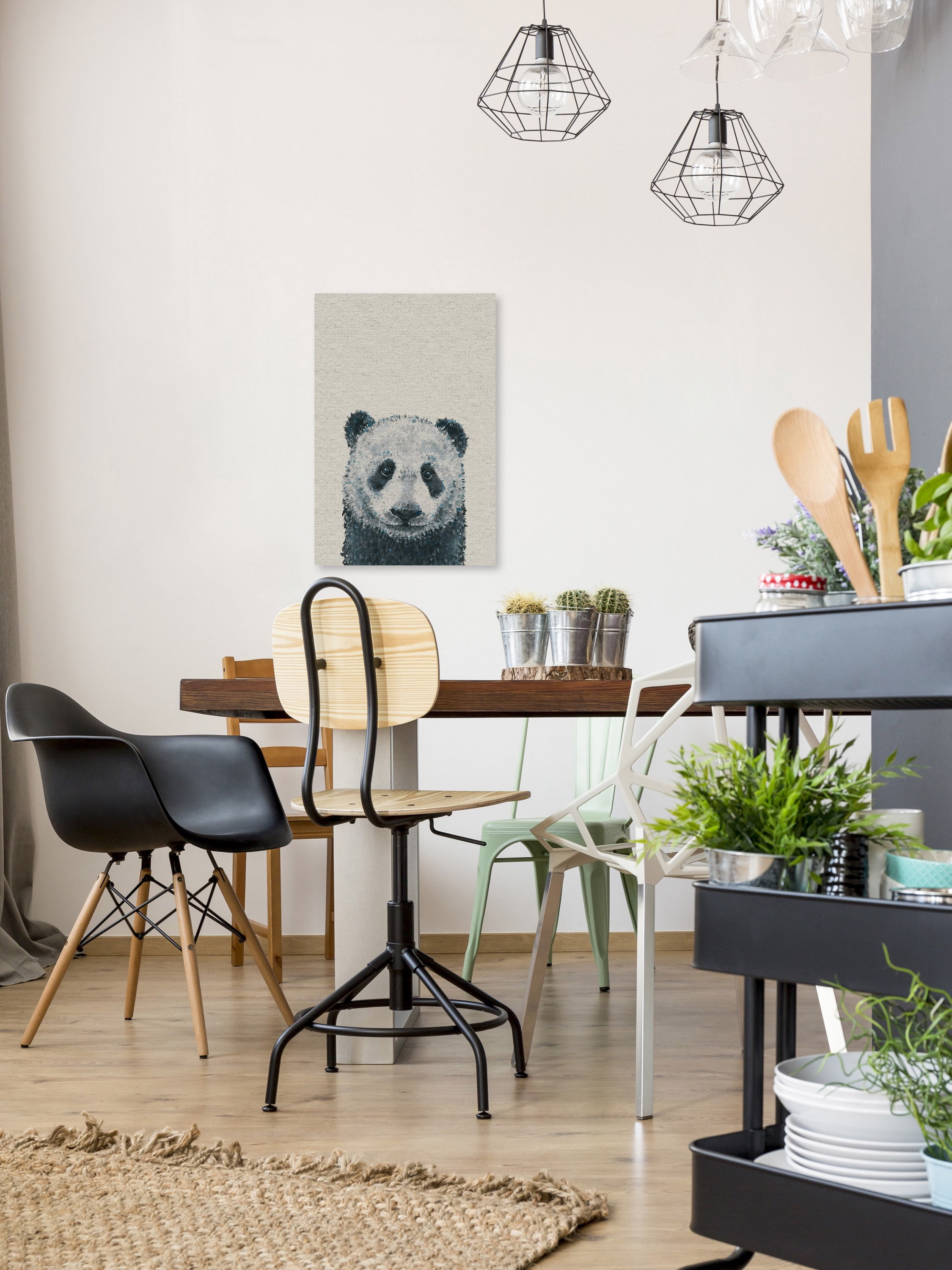 Panda Close-up Painting Print on Wrapped Canvas