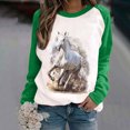 thumbnail image 2 of Moda mujer primavera otoño Color a juego impreso manga larga cuello redondo Casual camisetas Pompotops  gfhjh18534, 2 of 4