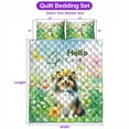 thumbnail image 5 of Shetland Sheepdog Hello Spring Time Flower Floral Nature Quilt Bedding Set Sheltie Dog Lover Gifts 1 Blanket Bed Cover 2 Pillowcases - 02031, 5 of 5