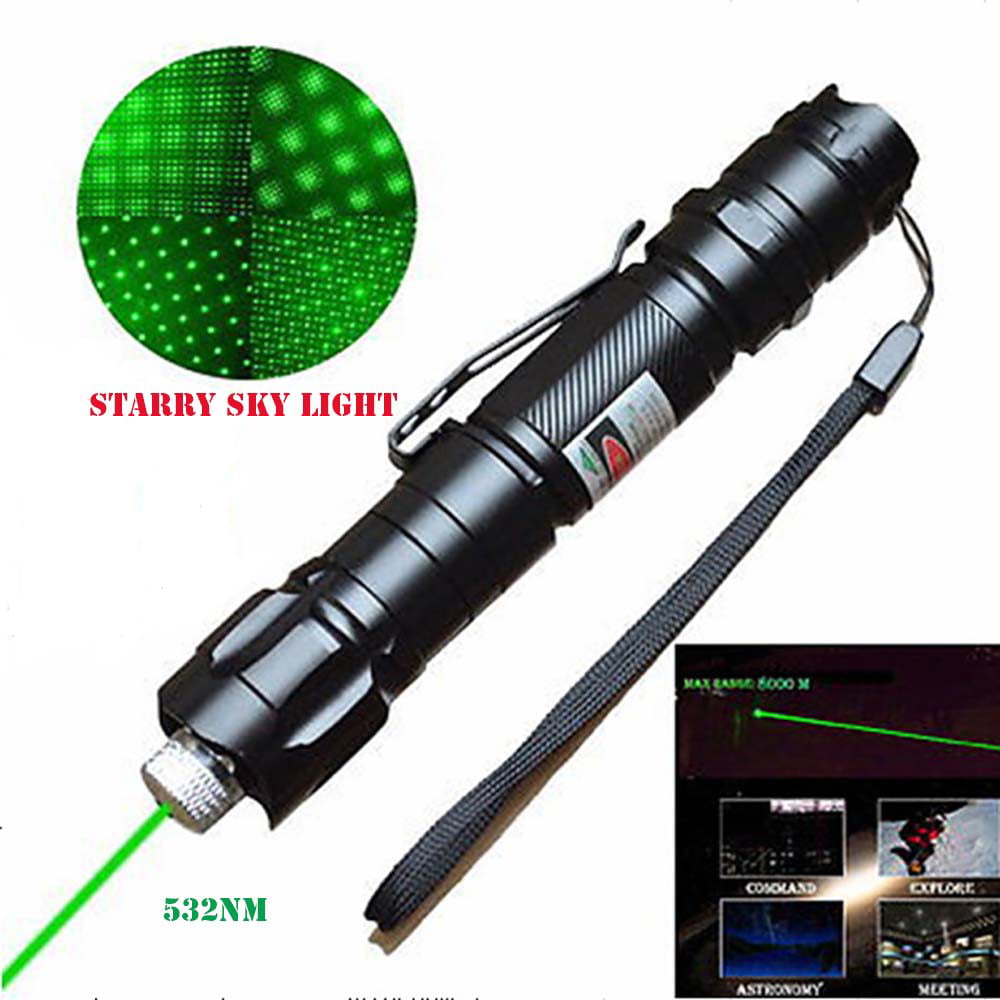 800 miles Green Laser Pointer Pen Adjustable Beam Rechargeable 18650 Torch Light 