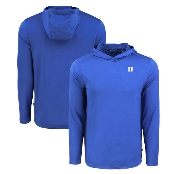 Men's Cutter & Buck Royal Duke Blue Devils Coastline Epic Comfort Eco Recycled Long Sleeve Hoodie T-Shirt