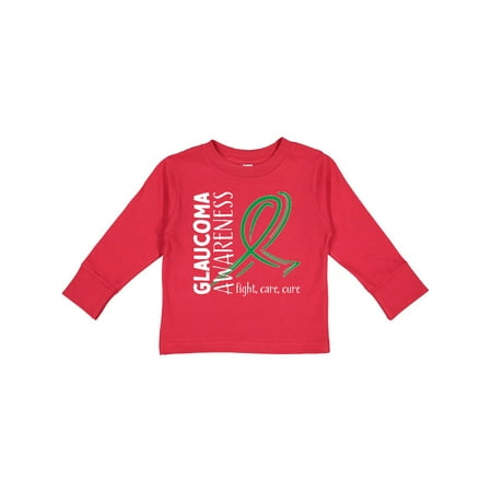 

Inktastic Glaucoma Awareness Fight Care Cure with Green Ribbon Gift Toddler Boy or Toddler Girl Long Sleeve T-Shirt