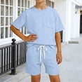 thumbnail image 2 of REDARER Boys Waffle Knit 2-Piece Outfit, Short Sleeve Tee & Shorts Everyday Playwear,2-3 Years, 2 of 3