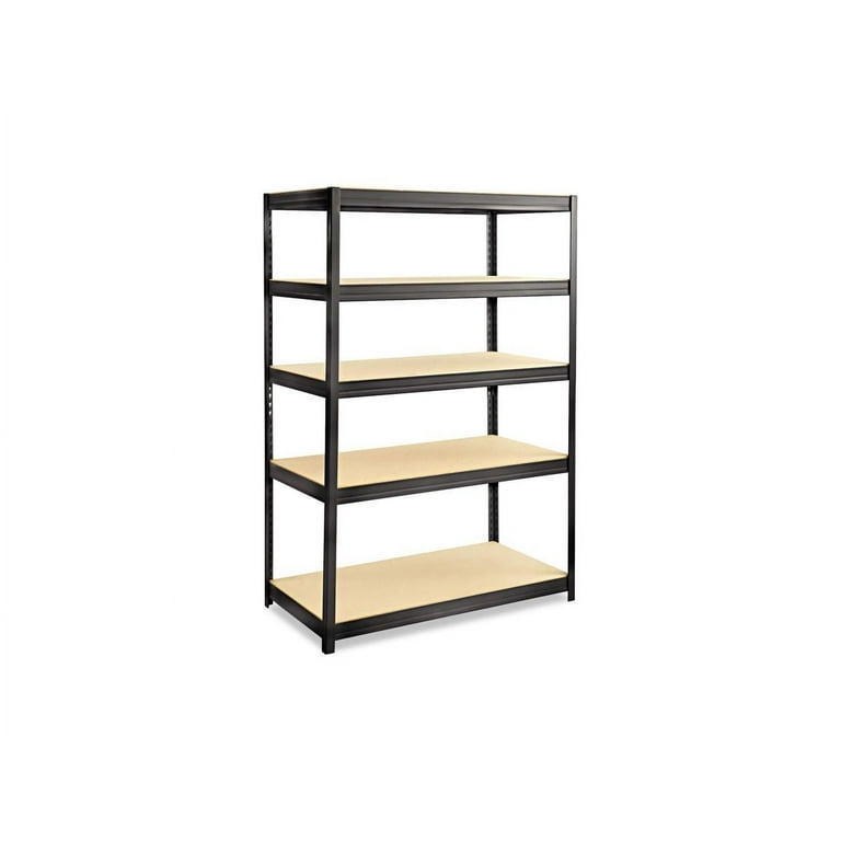 Boltless Steel Shelving, Five-Shelf, 48w x 18d x 72h, Black Boltless Steel Shelving, Five-Shelf, 48w x 18d x 72h, Black