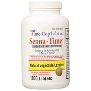 Senna-Time Generic for Senokot Natural Vegetable Laxative Senna 8.6 Mg 1000 Tablets per Bottle