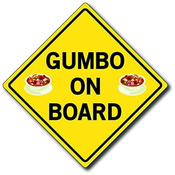 Magnet Me Up Gumbo On Board Magnet Decal, 5x5 Inches, Vinyl Automotive Magnet