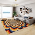 thumbnail image 1 of Optical Illusion Rug 5x8-5x7 Rug - Optical Illusion Rug - Trippy Psychedelic Area Rug - 70s Abstract 3D Vortex Rugs - Visual Optical Carpet, 1 of 7