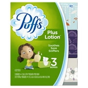 Puffs Plus Lotion Facial Tissues, 3 Family Boxes, 124 Tissues Walmart