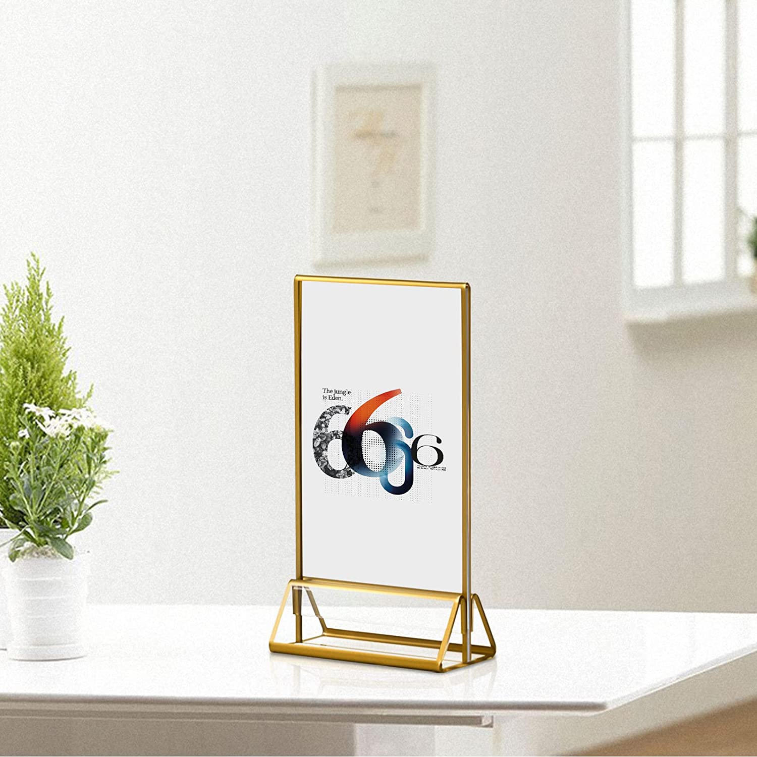 Super Star Quality Acryl Fotolijstjes 4x6 Inch 6 Stuks - Dubbelzijdig Met Gouden Rand En Standaard