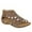 Brown, variant on Flat Lace Open-toe Women's Shoes With Zipper Roman Women's Sandals Gray qILAKOG Size 10.5