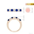thumbnail image 6 of Angara Natural 0.6 Ct. Blue Sapphire with Diamond Non Eternity Ring in 14K Rose Gold for Women (Ring Size: 12), 6 of 11