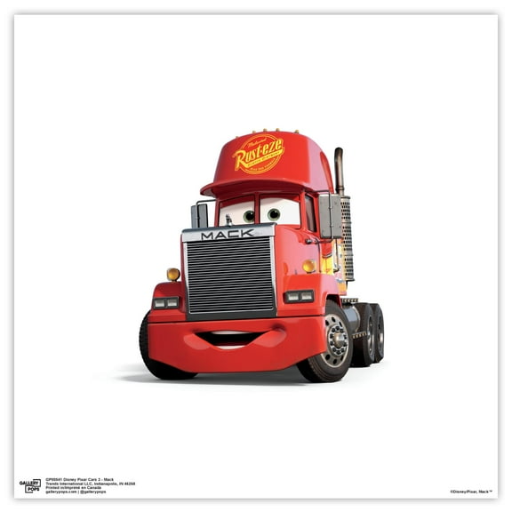 Gallery Pops Disney Pixar Cars 3 - Mack Wall Art, Unframed Version, 12" x 12"