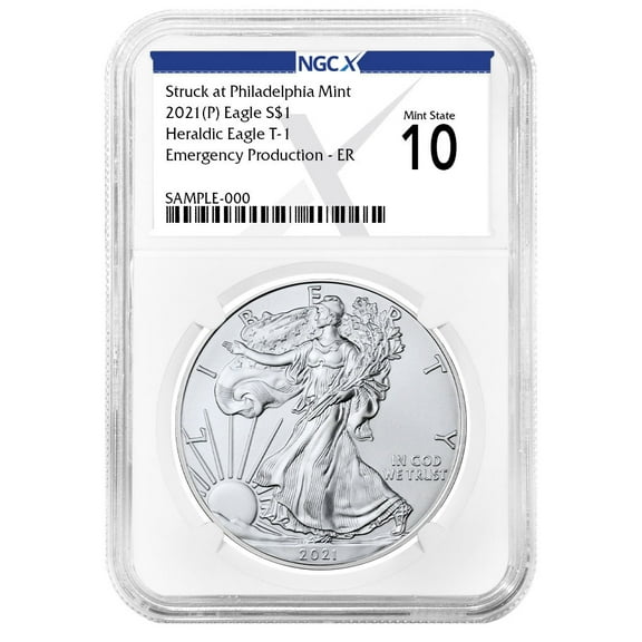 2021 (P) $1 American Silver Eagle NGCX MS10 ER X Label