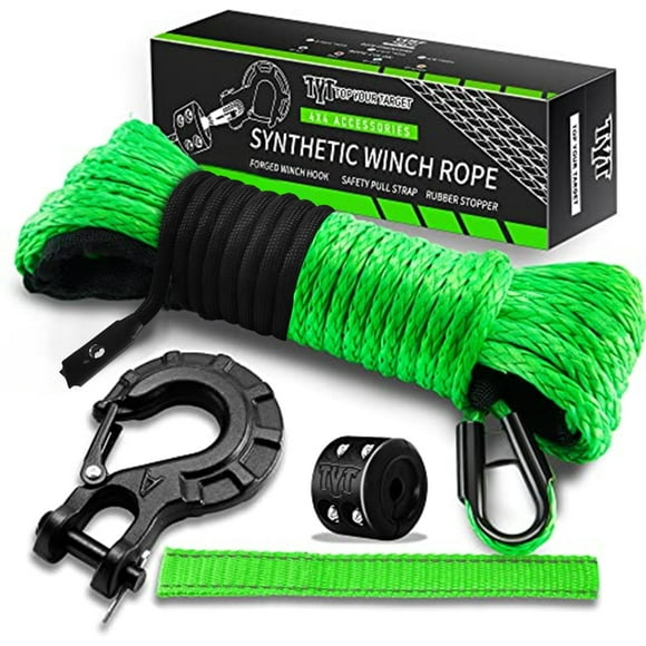 Kit de cuerdas para cabrestante TYT sintéticas, 6 mm x 15 m, 4x4, todoterreno, 4x4