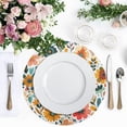 thumbnail image 4 of Ryvnso Floral Flowers Round Plate Mats Dining Table Placemat Set of 4 for Holiday Decoration, 4 of 7