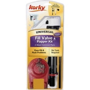 Korky QuietFILL Fill Valve and Standard 2-Inch Rubber Toilet Flapper Kit (818BP)