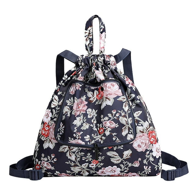 Faraee Drawstring Backpack Waterproof Sports Gym Sack Bags Casual Travel Beach Dayback with Front Pocket