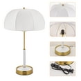 thumbnail image 3 of Arturesthome Modern Light Luxury Fabric Decoration Table Lamp Umbrella Shape Nordic Desk Lamps For Bedroom, 3 of 22