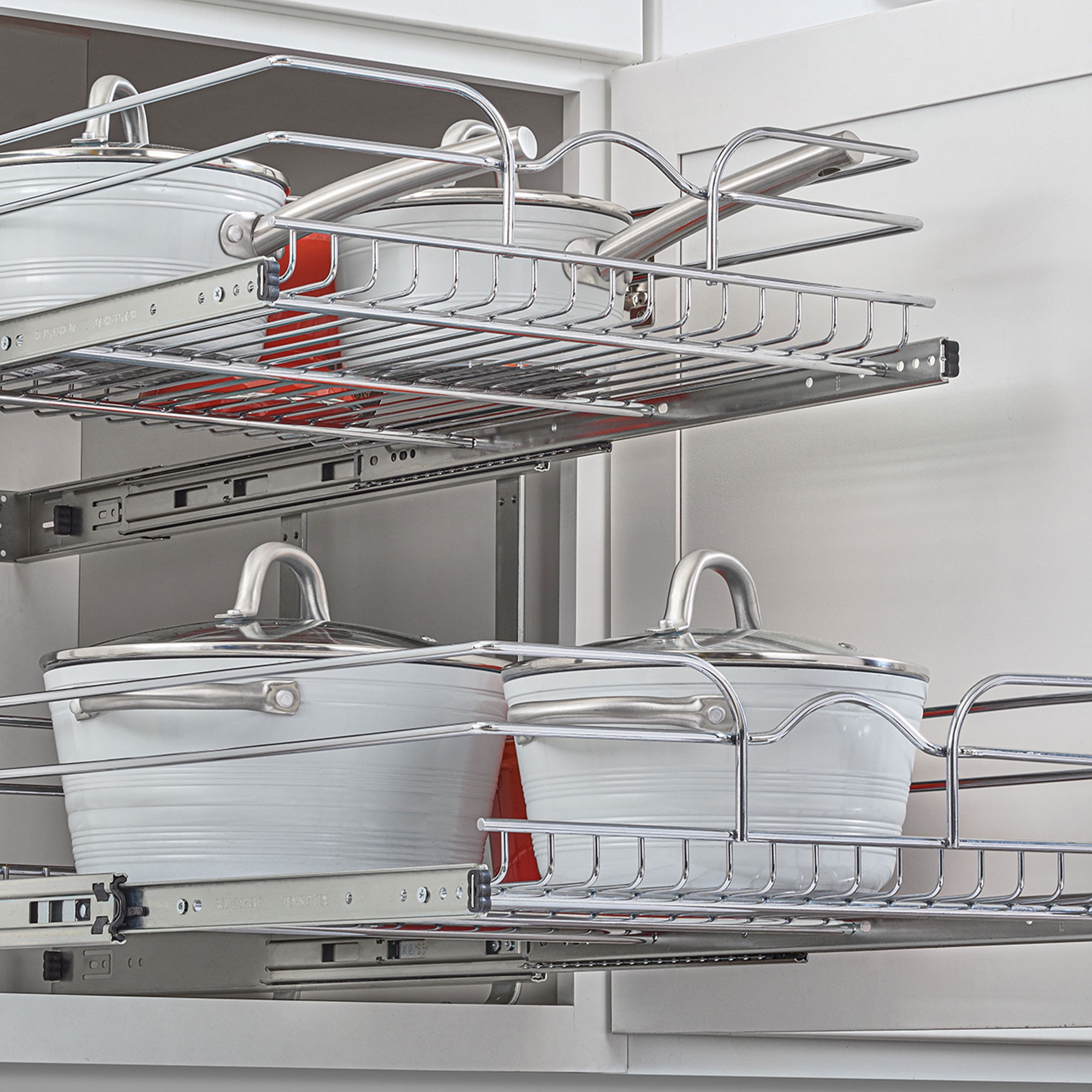 Rev-A-Shelf 12 Wide 22 Deep Base Kitchen Cabinet 2 Tier Pull Out Wire  Basket 90713029900