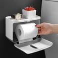 thumbnail image 4 of Wall-Mounted Paper Towel Holder for Waterproof Storage Rack for Bathroom, 4 of 9
