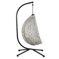 thumbnail image 6 of Harper & Bright Designs Hanging Egg Chair with Stand, Patio Wicker Hanging Chair, Indoor and Outdoor Hammock Swing Chair, 330 LBS Capacity for Bedroom Balcony Garden, Gray+Beige, 6 of 10