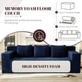 thumbnail image 4 of 71" Corduroy Boneless Loveseat Sofa, Modern 3-Seater Cloud Couch with Memory Foam & 3 Pillows, No Assembly Required, 4 of 9